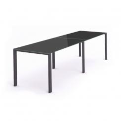 Rocada mesa de oficina serie total 320x80 antracita / cristal negro