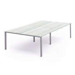 Rocada mesa de oficina serie total 360x163 aluminio / cristal