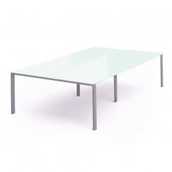 Rocada mesa de oficina serie total 360x163 aluminio / cristal negro