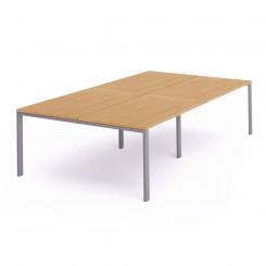 Rocada mesa de oficina serie total 360x163 aluminio / haya
