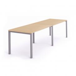 Rocada mesa de oficina serie total 360x80 aluminio / haya
