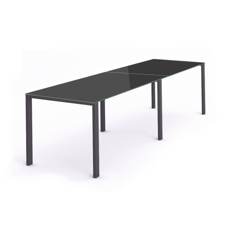 Rocada mesa de oficina serie total 360x80 antracita / cristal negro