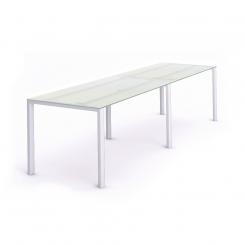 Rocada mesa de oficina serie total 360x80 blanco / cristal