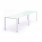 Rocada mesa de oficina serie total 360x80 blanco / cristal blanco
