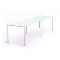 Rocada mesa de oficina serie total 360x80 blanco / cristal blanco