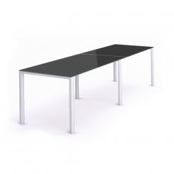 Rocada mesa de oficina serie total 360x80 blanco / cristal negro