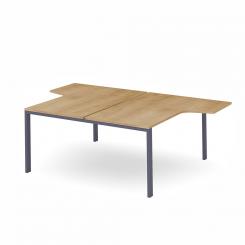 Rocada mesa de oficina serie total con forma de L 160x163x240 antracita / roble