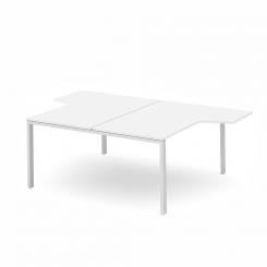 Rocada mesa de oficina serie total con forma de L 160x163x240 blanco / blanco