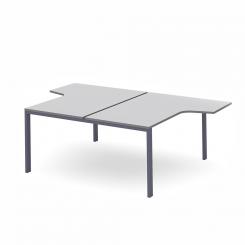 Rocada mesa de oficina serie total con forma de L 180x163x240 antracita / gris