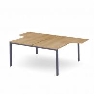 Rocada mesa de oficina serie total con forma de L 180x163x240 antracita / roble