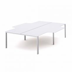 Rocada mesa de oficina serie total con forma de L 360x163x240 aluminio / blanco. DISPONIBLE EN DISTINTOS ACABADOS. CONSÚLTANOS TODAS LAS OPCIONES DISPONIBLES.