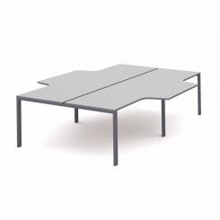 Rocada mesa de oficina serie total con forma de L 360x163x240 antracita / gris