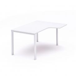 Rocada mesa de oficina serie total con forma de L derecha 160x120 blanco/blanco