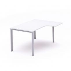 Rocada mesa de oficina serie total con forma de L derecha 180x120 aluminio/blanco. DISPONIBLE EN DISTINTOS ACABADOS. CONSÚLTANOS TODAS LAS OPCIONES DISPONIBLES.