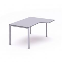 Rocada mesa de oficina serie total con forma de L derecha 180x120 aluminio/gris