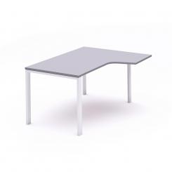 Rocada mesa de oficina serie total con forma de L derecha 180x120 blanco/gris
