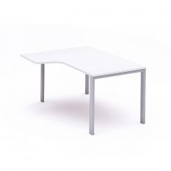 Rocada mesa de oficina serie total con forma de l izquierda 160x120 aluminio/blanco. DISPONIBLE EN DISTINTOS ACABADOS. CONSÚLTANOS TODAS LAS OPCIONES DISPONIBLES.