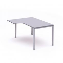 Rocada mesa de oficina serie total con forma de L izquierda 180x120 aluminio/gris