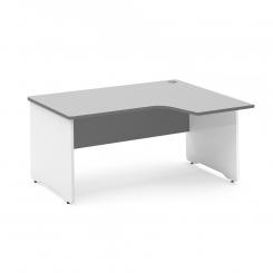 Rocada mesa de oficina serie work con forma de L derecha 160x120 blanco/gris