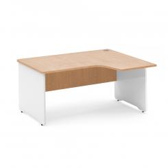 Rocada mesa de oficina serie work con forma de L derecha 160x120 blanco/haya. DISPONIBLE EN DISTINTOS ACABADOS. CONSÚLTANOS TODAS LAS OPCIONES DISPONIBLES.