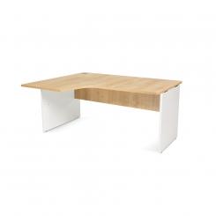 Rocada mesa de oficina serie work con forma de L derecha 160x120 blanco/roble
