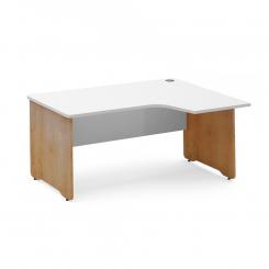 Rocada mesa de oficina serie work con forma de L derecha 160x120 roble/ blanco