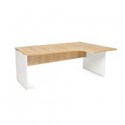 Rocada mesa de oficina serie work con forma de L derecha 180x120 blanco/roble