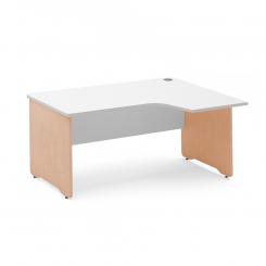 Rocada mesa de oficina serie work con forma de L derecha 180x120 haya/blanco