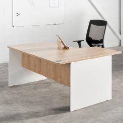 Rocada mesa de oficina serie work con forma de L izquierda 160x120 blanco/gris