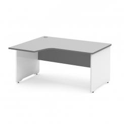 Rocada mesa de oficina serie work con forma de L izquierda 160x120 blanco/haya. DISPONIBLE EN DISTINTOS ACABADOS. CONSÚLTANOS TODAS LAS OPCIONES DISPONIBLES.