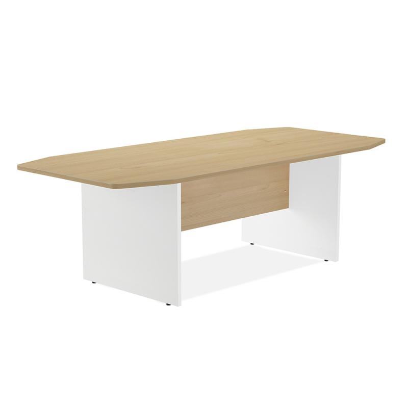 Rocada mesa de reuniones 220x100x72cm. color: pata blanca / tablero haya. DISPONIBLE EN DISTINTOS ACABADOS. CONSÚLTANOS TODAS LAS OPCIONES DISPONIBLES.