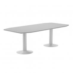 Rocada mesa de reuniones 220x100x72cm. color: pata metálica blanca / tablero gris