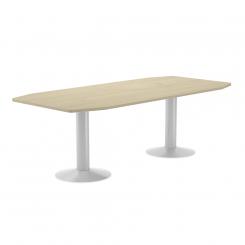 Rocada mesa de reuniones 220x100x72cm. color: pata metálica blanca / tablero haya