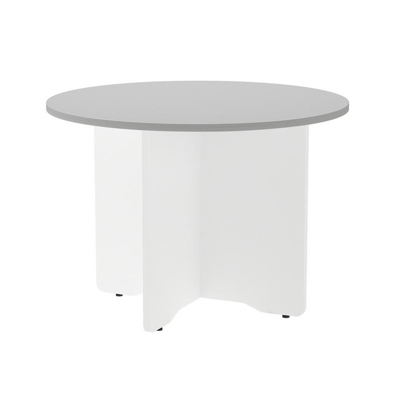 rocada-mesa-de-reuniones-redonda-100cm-de-diametro-altura-74cm-color-pata-blanca-tablero-gris