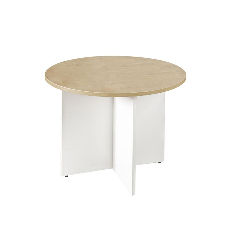 rocada-mesa-de-reuniones-redonda-100cm-de-diametro-altura-74cm-color-pata-blanca-tablero-roble