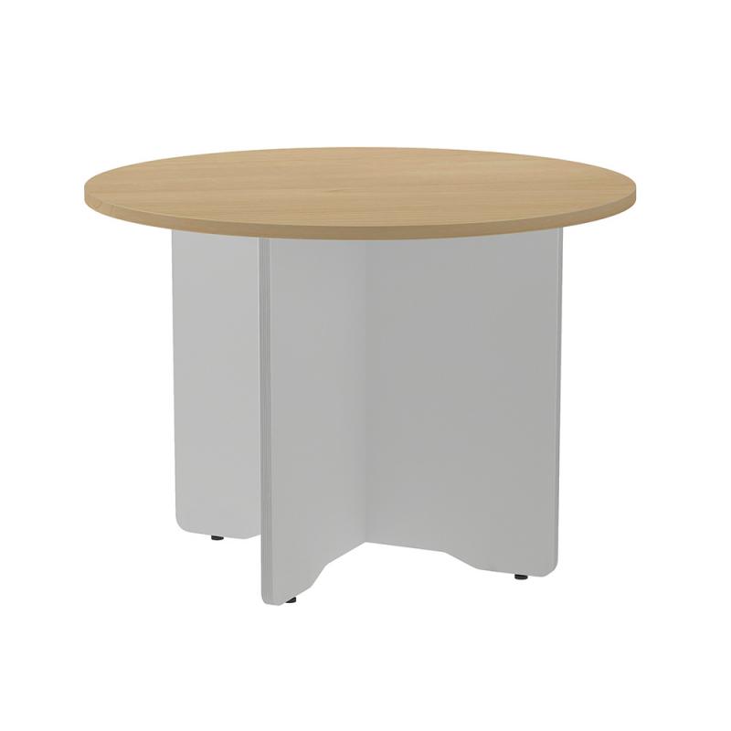 rocada-mesa-de-reuniones-redonda-100cm-de-diametro-altura-74cm-color-pata-gris-tablero-roble-disponible-en-distintos-acabados-consultanos-todas-las-opciones-disponibles