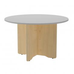 Rocada mesa de reuniones redonda 120cm de diámetro. Altura 74cm. color: pata antracita / tablero gris