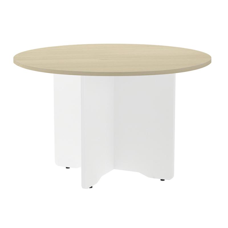 rocada-mesa-de-reuniones-redonda-120cm-de-diametro-altura-74cm-color-pata-blanca-tablero-haya-disponible-en-distintos-acabados-consultanos-todas-las-opciones-disponibles