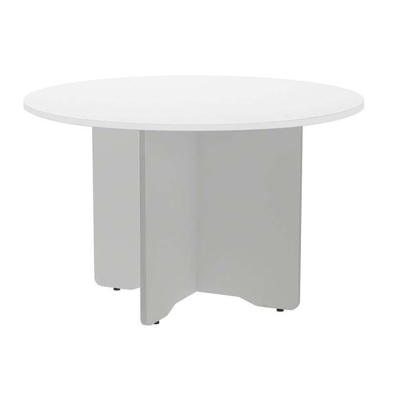 rocada-mesa-de-reuniones-redonda-120cm-de-diametro-altura-74cm-color-pata-gris-tablero-blanco