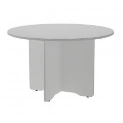 Rocada mesa de reuniones redonda 120cm de diámetro. Altura 74cm. color: pata gris / tablero gris