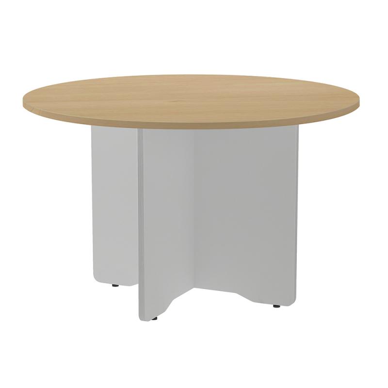 rocada-mesa-de-reuniones-redonda-120cm-de-diametro-altura-74cm-color-pata-gris-tablero-roble