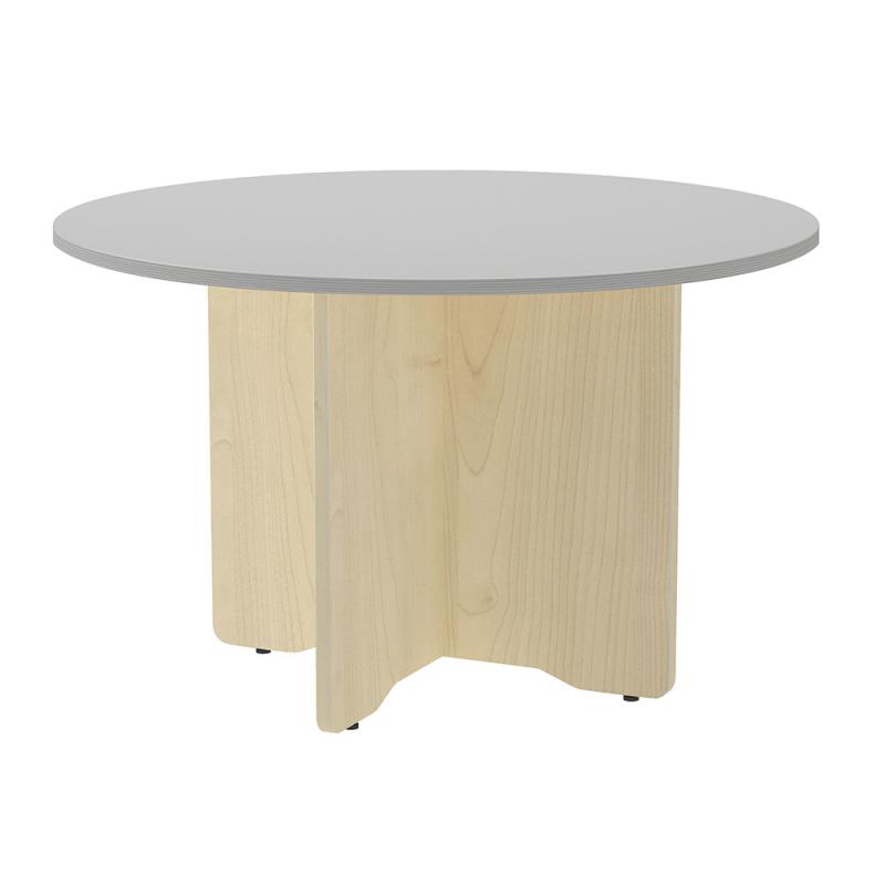 rocada-mesa-de-reuniones-redonda-120cm-de-diametro-altura-74cm-color-pata-haya-tablero-gris