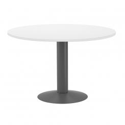 Rocada mesa de reuniones redonda 120cm de diámetro. Altura 74cm. color: pata metálica antracita / tablero blanco