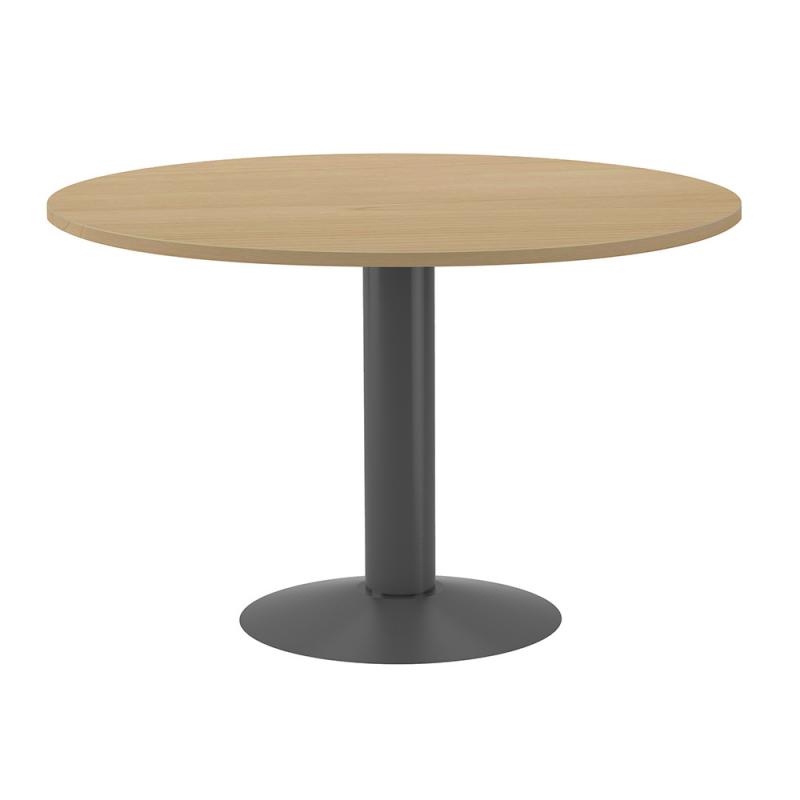 rocada-mesa-de-reuniones-redonda-120cm-de-diametro-altura-74cm-color-pata-metalica-antracita-tablero-roble