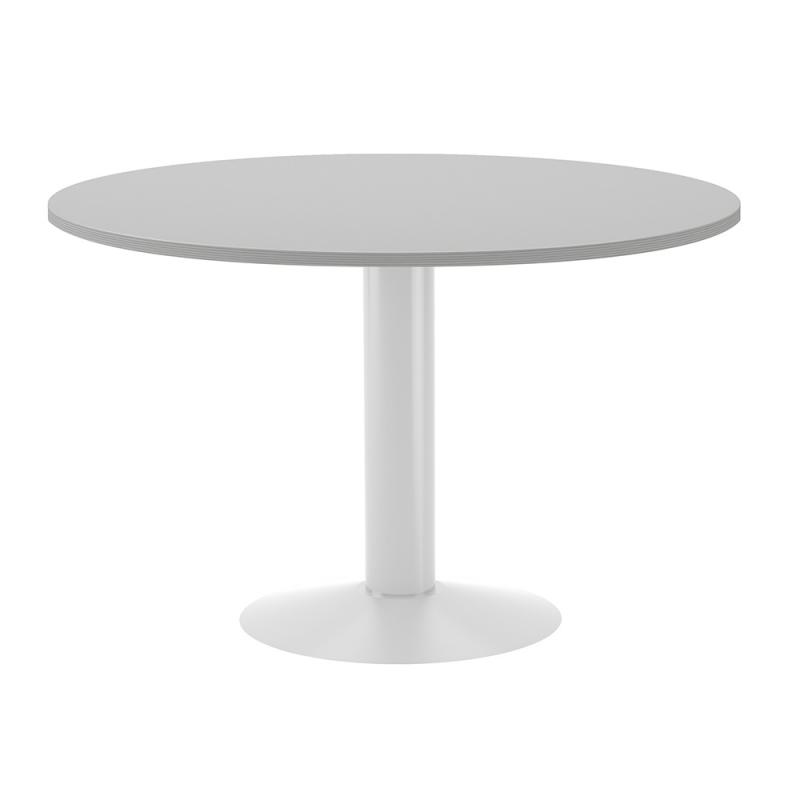 rocada-mesa-de-reuniones-redonda-120cm-de-diametro-altura-74cm-color-pata-metalica-blanca-tablero-gris