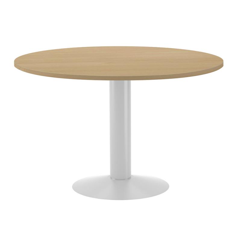 rocada-mesa-de-reuniones-redonda-120cm-de-diametro-altura-74cm-color-pata-metalica-blanca-tablero-roble