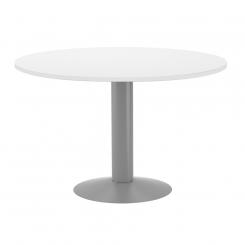 Rocada mesa de reuniones redonda 120cm de diámetro. Altura 74cm. color: pata metálica gris / tablero blanco. DISPONIBLE EN DISTINTOS ACABADOS. CONSÚLTANOS TODAS LAS OPCIONES DISPONIBLES.