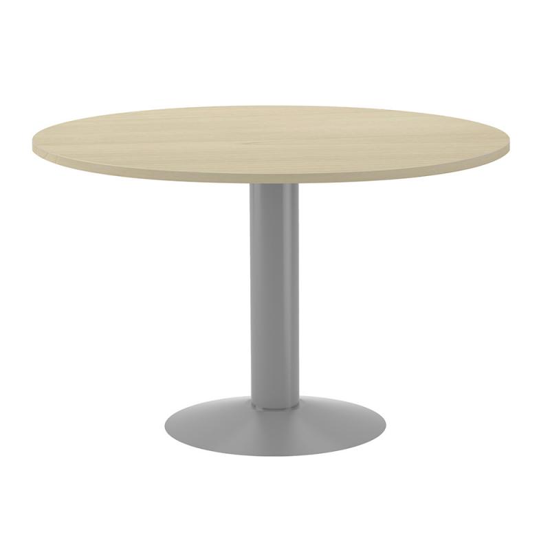 rocada-mesa-de-reuniones-redonda-120cm-de-diametro-altura-74cm-color-pata-metalica-gris-tablero-haya