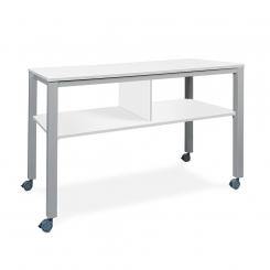 Rocada mesa executive 2 niveles 160x80 aluminio/blanco (altura 100cm)