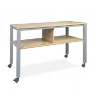 Rocada mesa executive 2 niveles 160x80 aluminio/haya (altura 100cm)